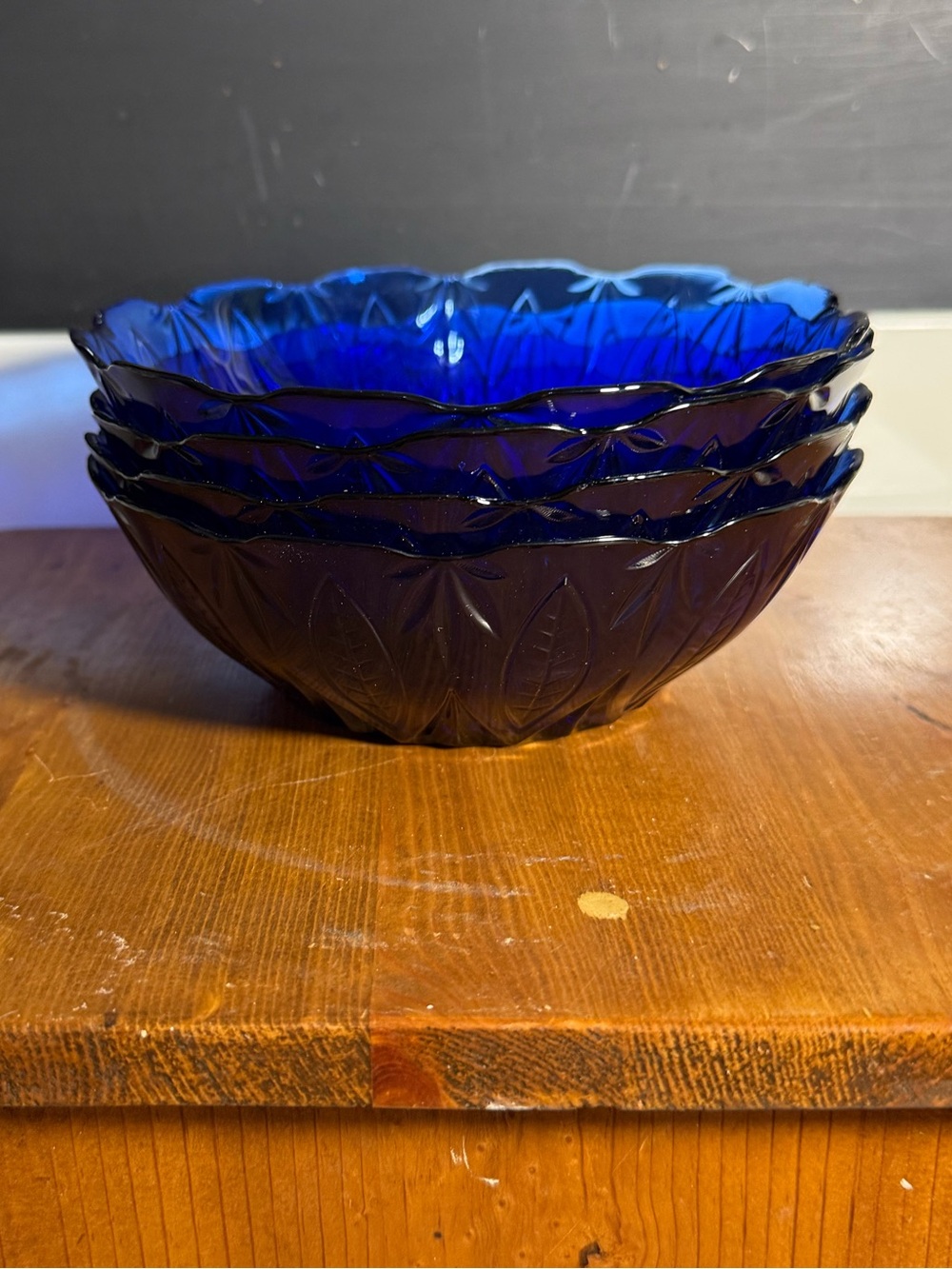 Set of (4) Cobalt Blue Glass Bowls